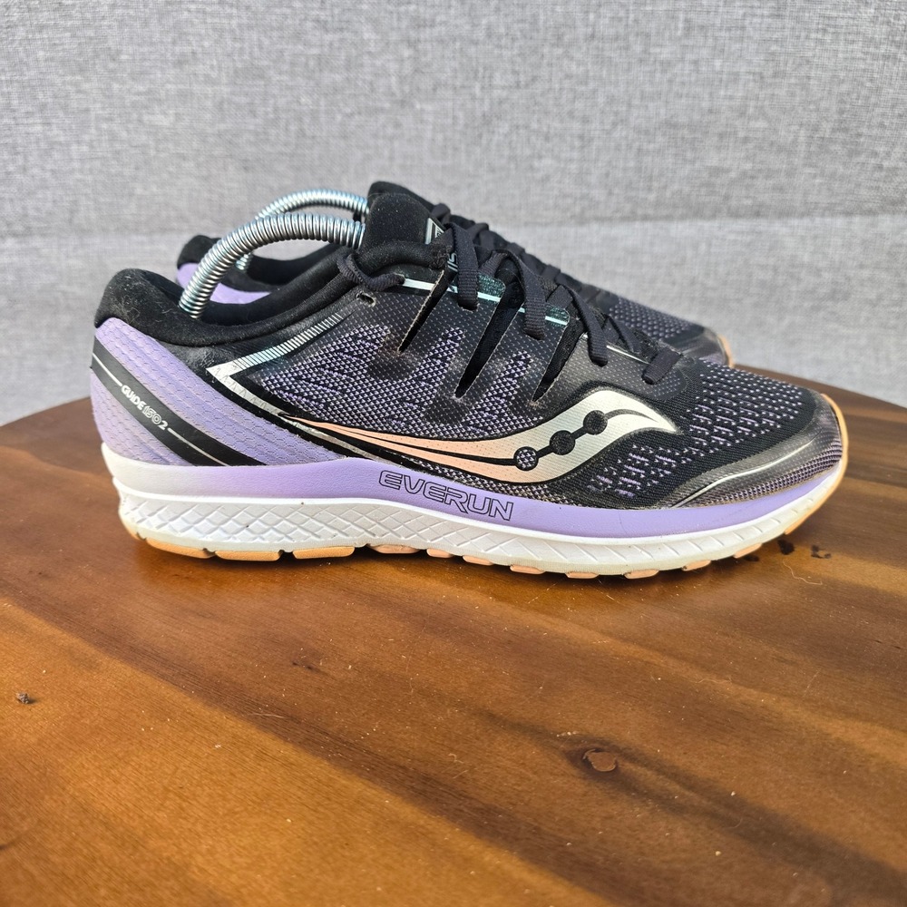 Saucony Guide 10‎ Womens Running Shoes Purple Black Size 10.5 EVERUN